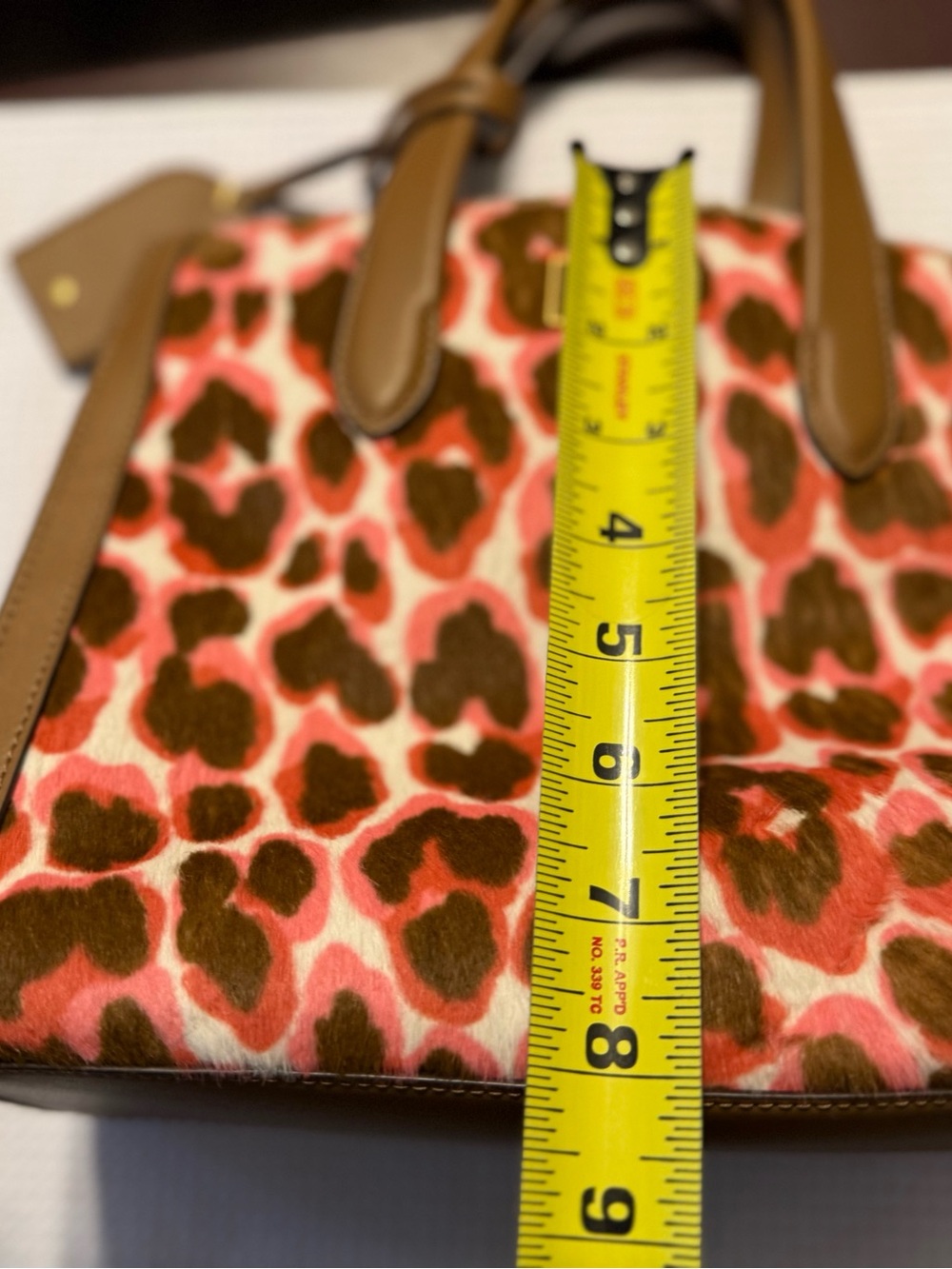 kate spade Pink and Brown Leopard Print Tote with Tan Trim - Picture 6 of 6